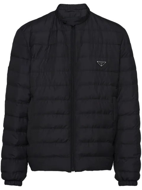 Prada triangle-logo quilted down jacket