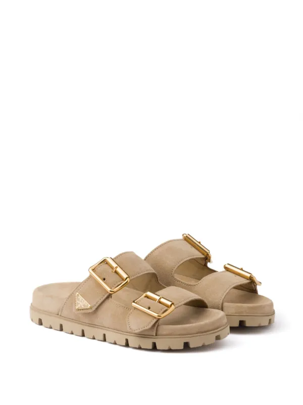 Prada スエード サンダル | ニュートラル | FARFETCH JP