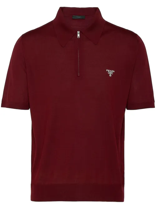 Polo à logo en jacquard - Prada - Modalova