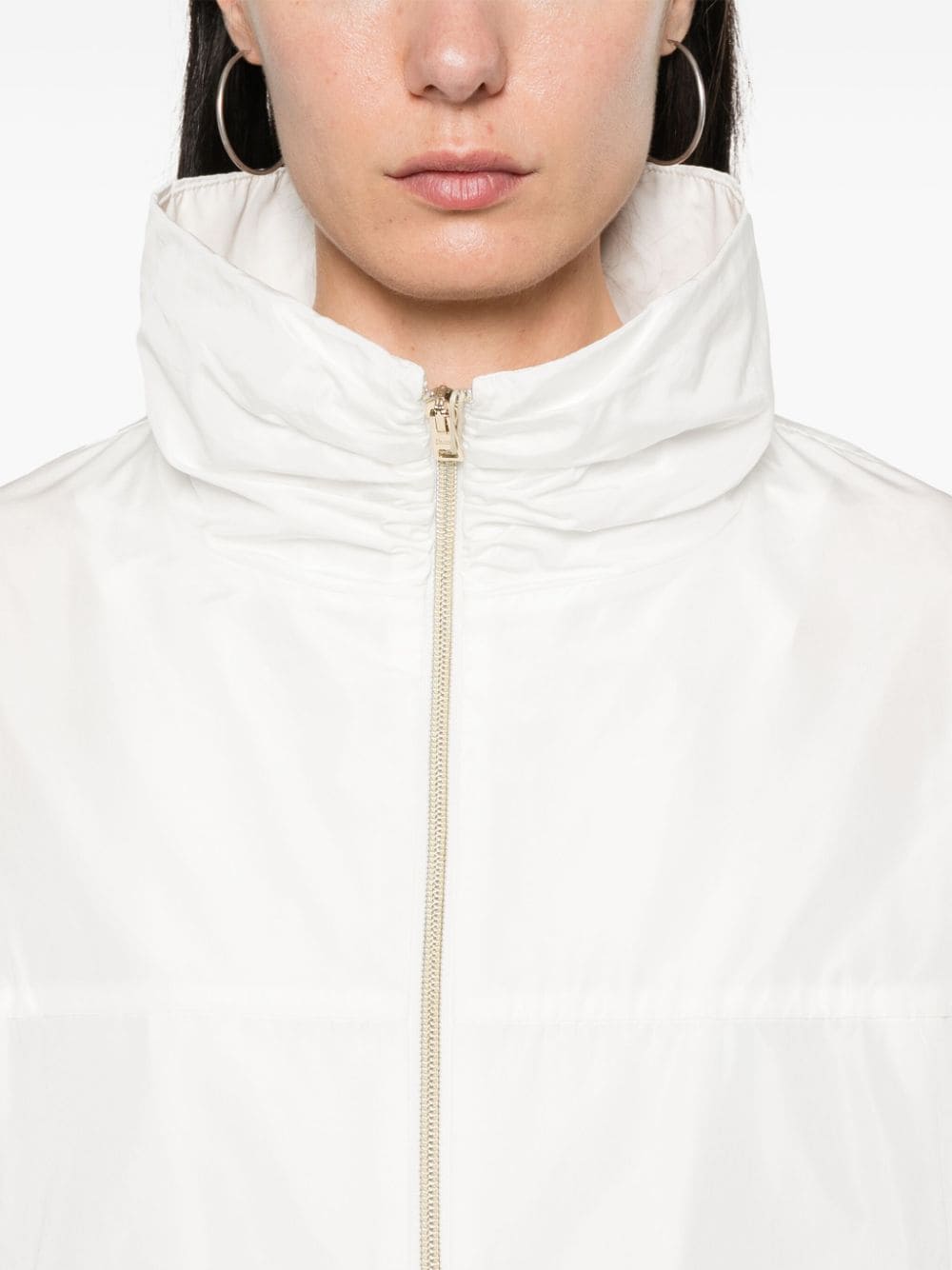 Shop Herno Taffeta Bomber Jacket In White