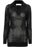 Proenza Schouler White Label Agnes zig-zag pointelle knitted jumper - Black