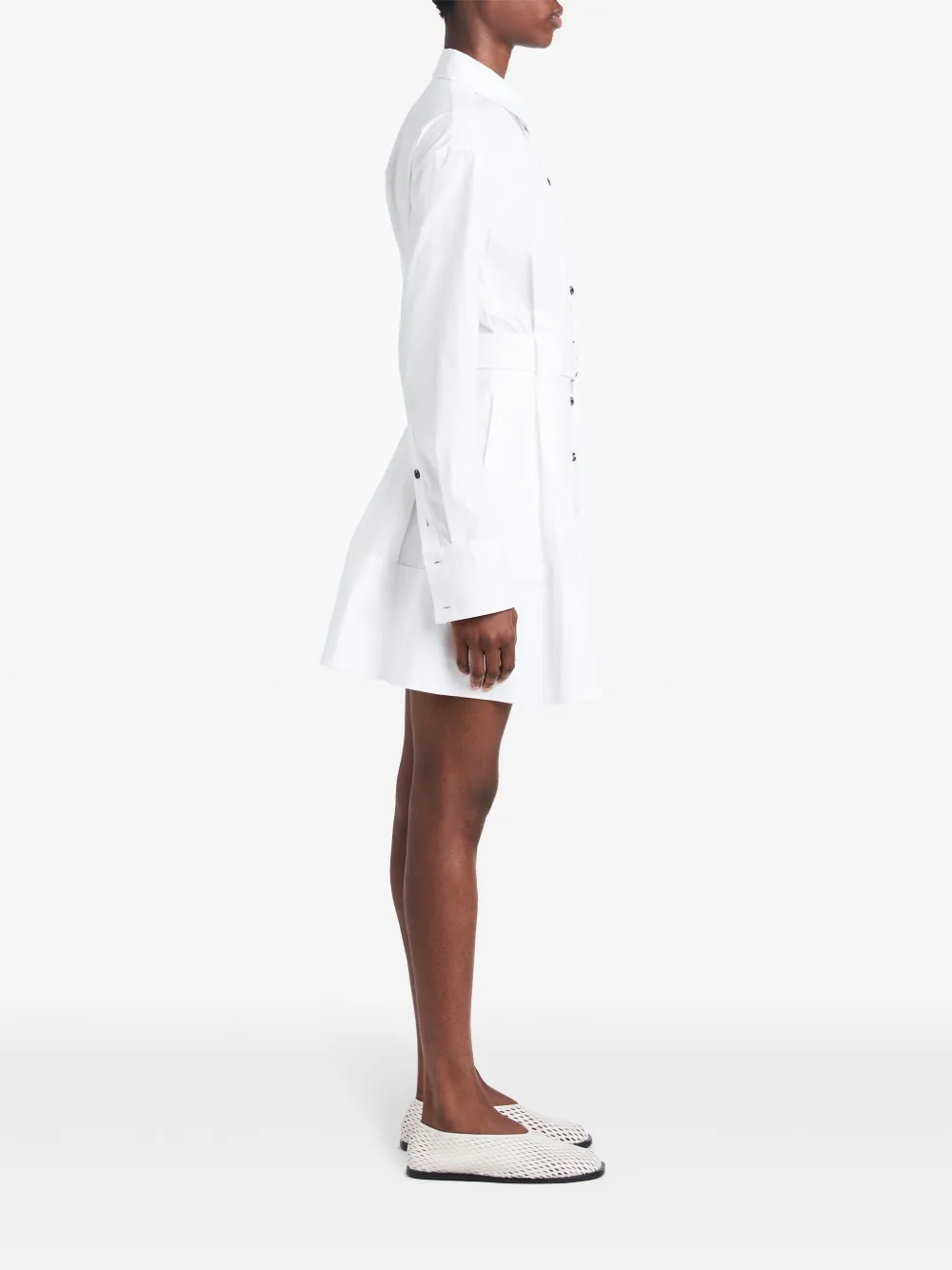 Shop Proenza Schouler Long-sleeve Poplin Shirt Dress In White