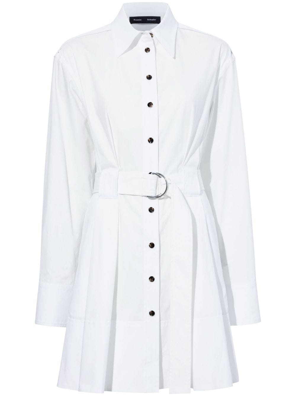 Proenza Schouler Long-sleeve Poplin Shirt Dress In White