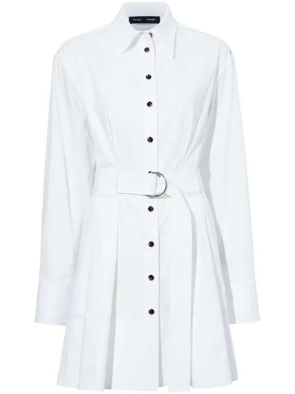 Proenza Schouler long-sleeve Poplin Shirt Dress | White