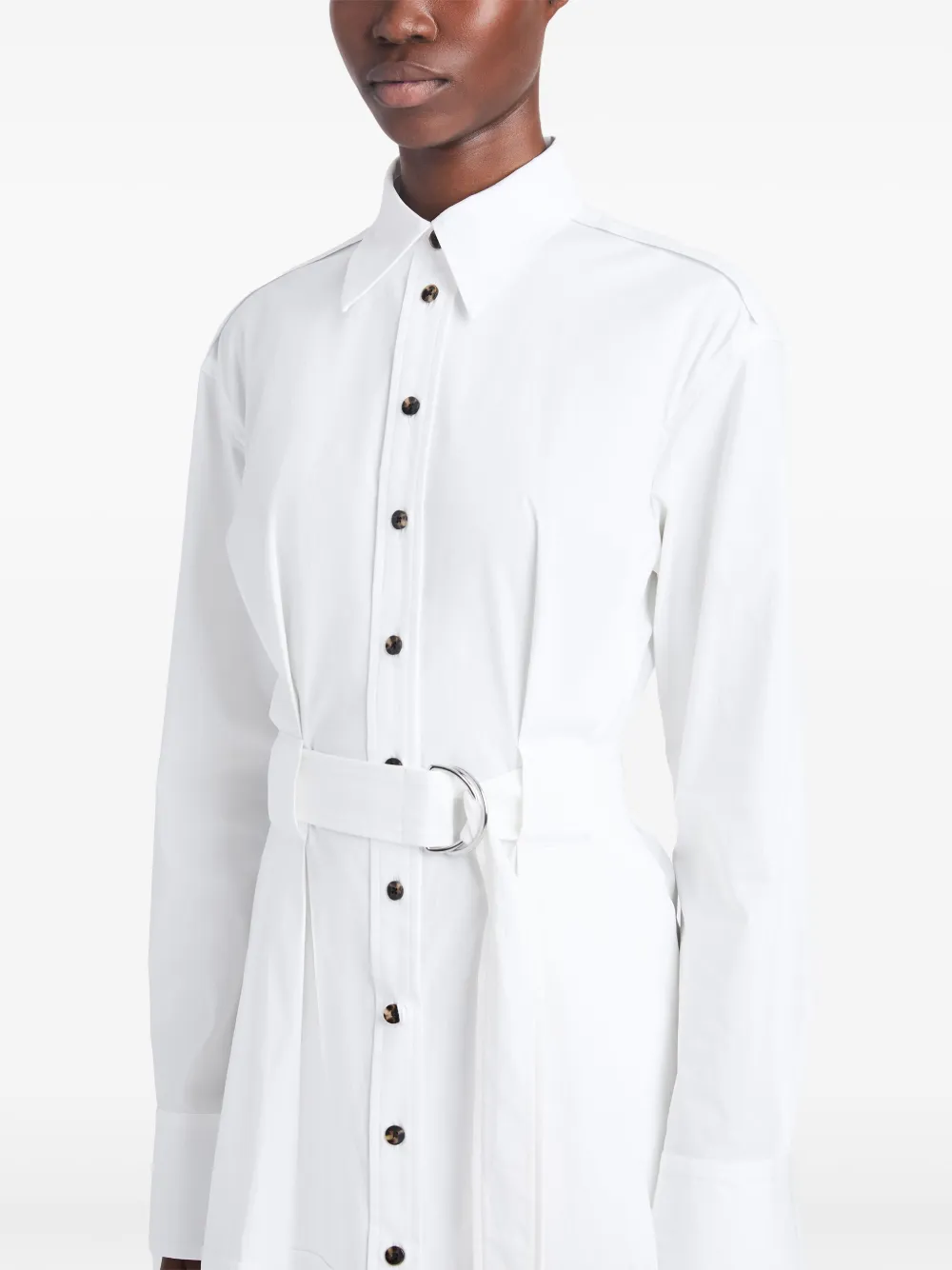 Shop Proenza Schouler Long-sleeve Poplin Shirt Dress In White