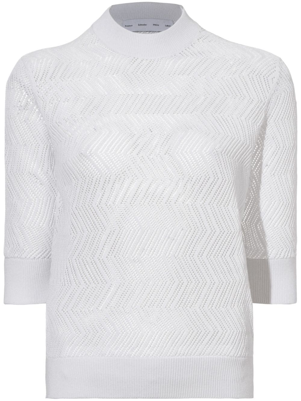 Proenza Schouler White Label Nicola Pointelle-knit Cotton Top In White