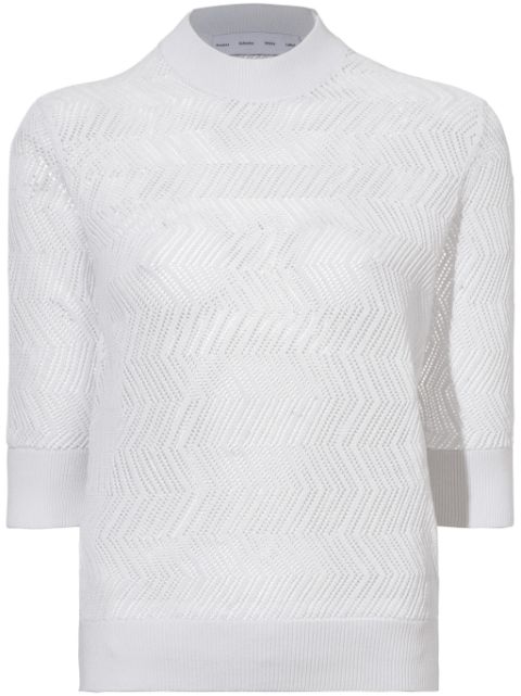 Proenza Schouler White Label Nicola pointelle-knit cotton top Women