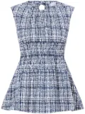 Proenza Schouler White Label Birdie check-pattern cotton top - Blue