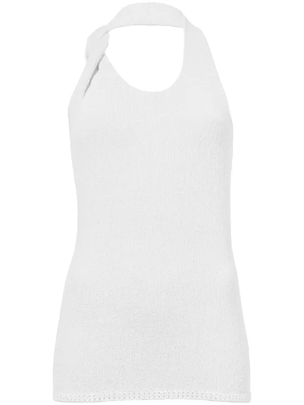 Proenza Schouler Knitted Halterneck Top in White