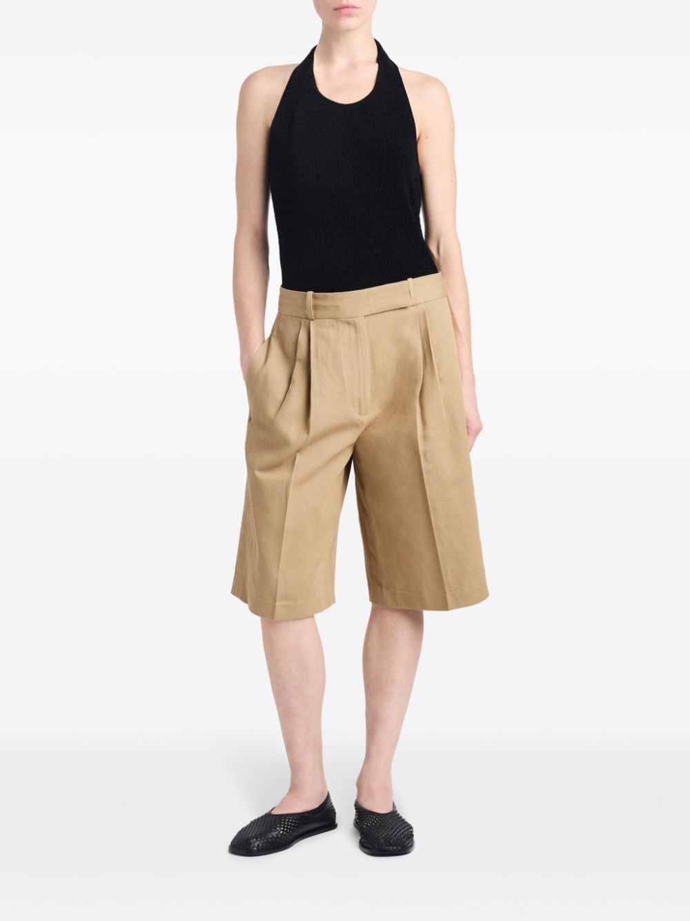 Shop Proenza Schouler Pleated Knee-length Shorts In Neutrals