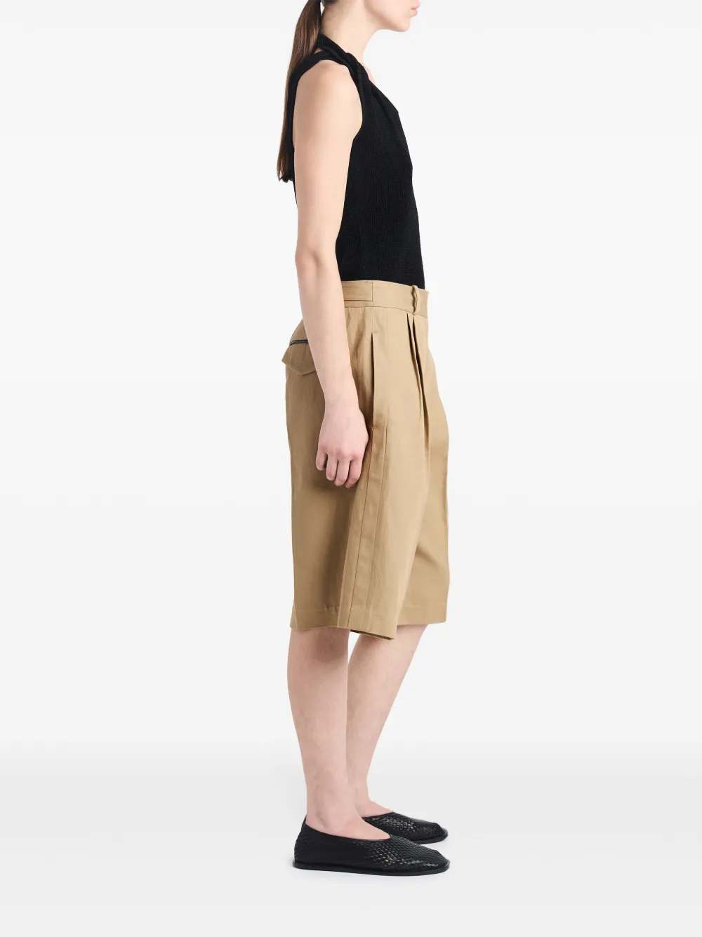 Shop Proenza Schouler Pleated Knee-length Shorts In Neutrals