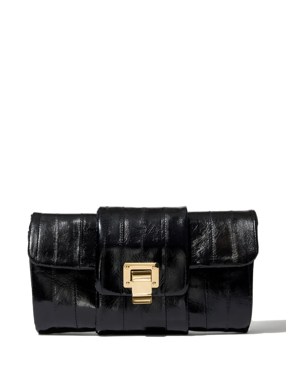 Proenza Schouler Flip Leather Clutch Bag Black FARFETCH