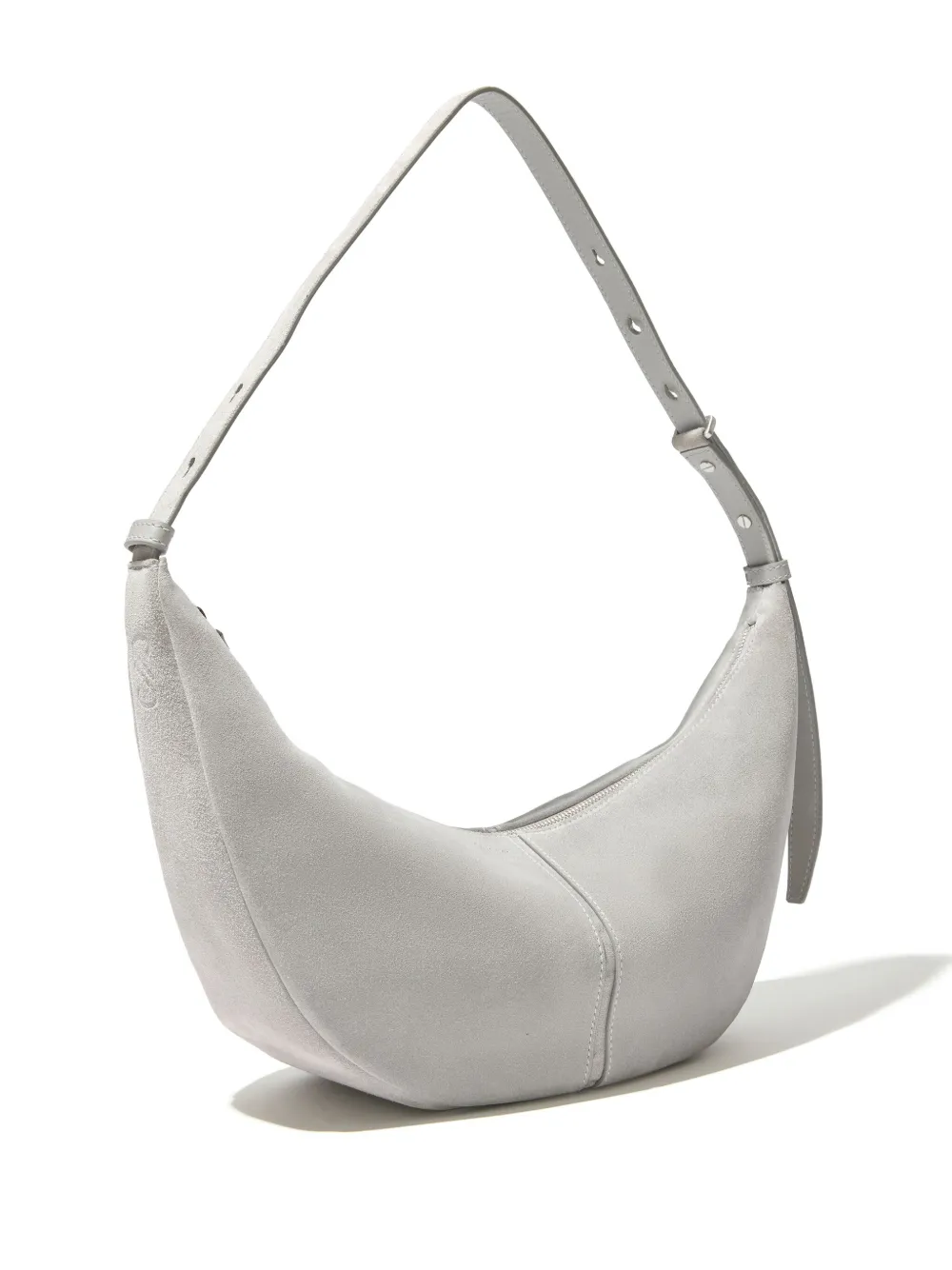Shop Proenza Schouler Slide Suede Shoulder Bag In Grey