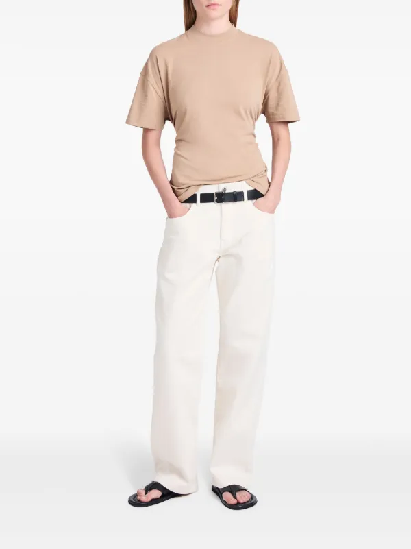 Proenza Schouler White Label Mira drop shoulder Cotton T shirt Neutrals FARFETCH AU