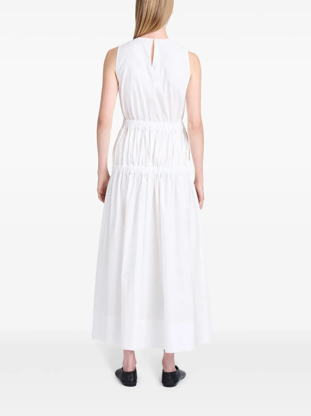 Shop Proenza Schouler White Label Libby Ruched-detail Cotton Dress In White