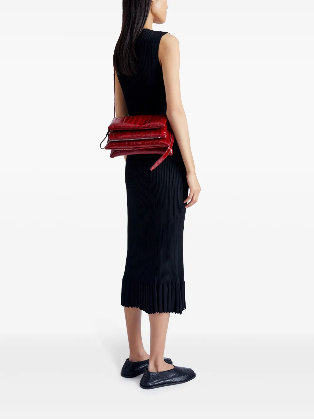 Proenza Schouler Le City leren crossbodytas Rood
