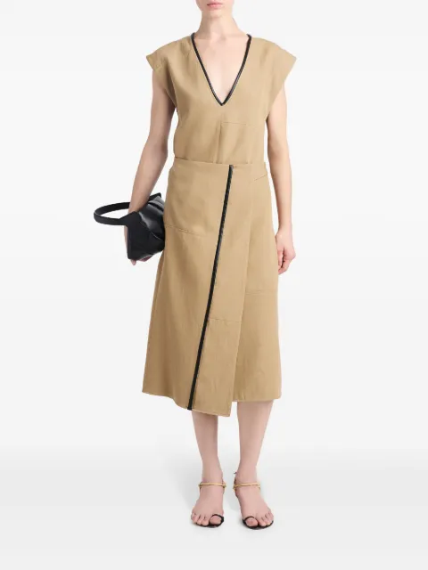 Proenza Schouler v-neck cotton blend wrap dress R2433006AC141242 - 1