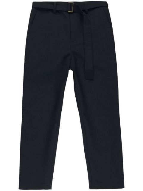 sacai pantalon droit à taille ceinturée