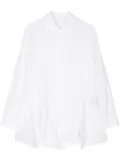 Yohji Yamamoto draped long-sleeve shirt - White