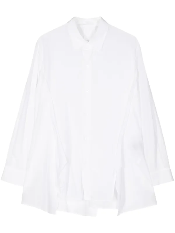Yohji Yamamoto Draped long-sleeve Shirt | White | FARFETCH IN