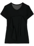 Y's draped-panel cotton T-shirt - Black