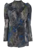 Y's abstract-pattern print cotton-blend blazer - Grey