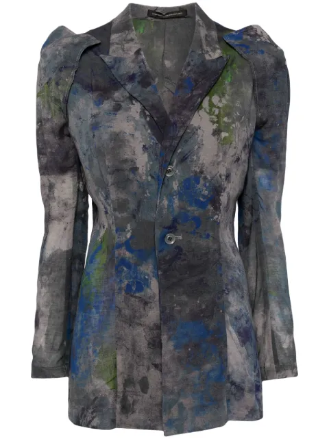 Y's blazer con estampado abstracto