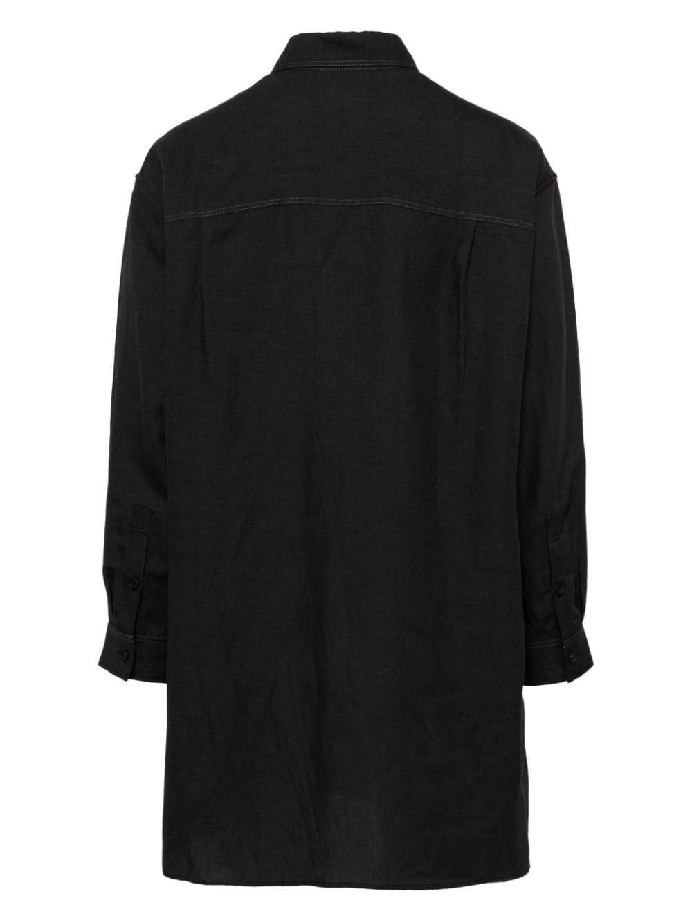 Shop Y's Double-collar Long Shirt In Black