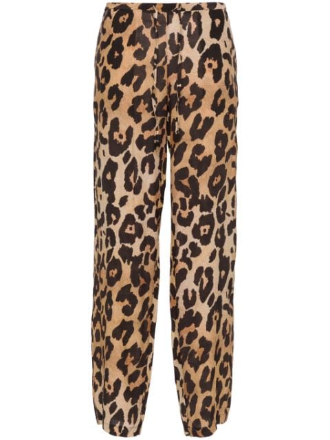 Musier leopard-print straight-leg trousers
