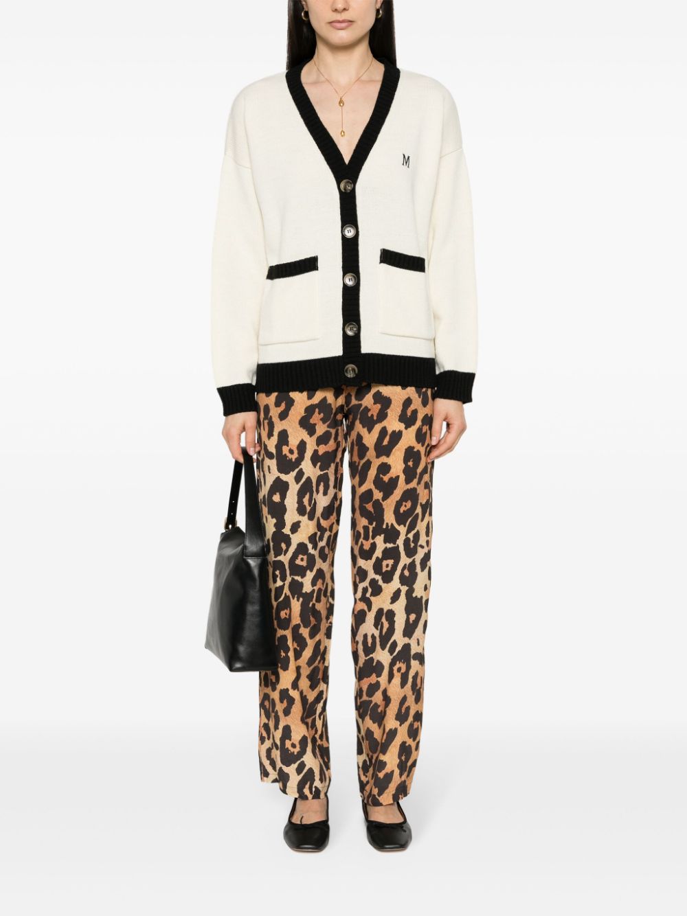Shop Musier Leopard-print Straight-leg Trousers In Brown