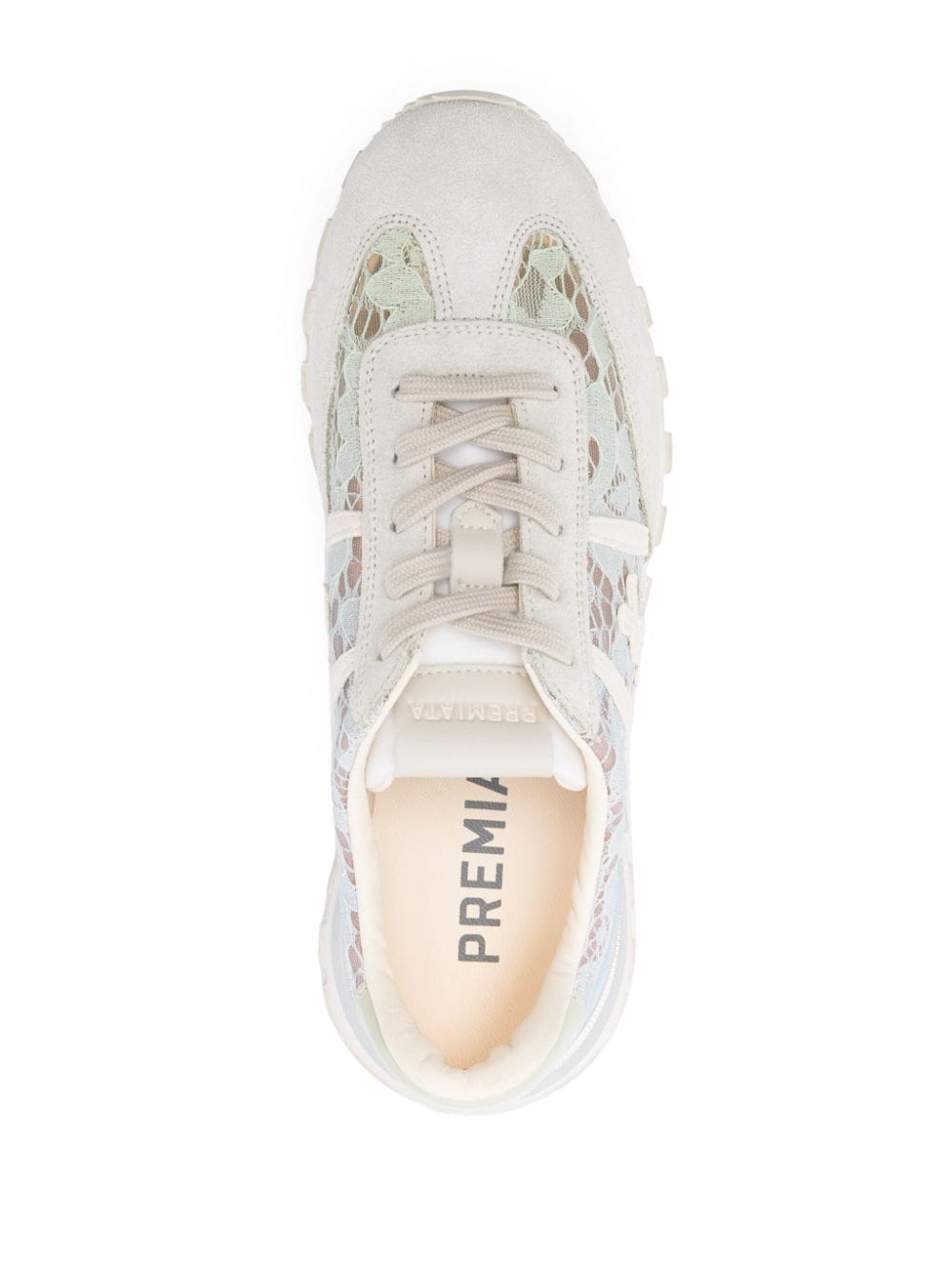 Shop Premiata Johnlow Lace-panelling Sneakers In Blue