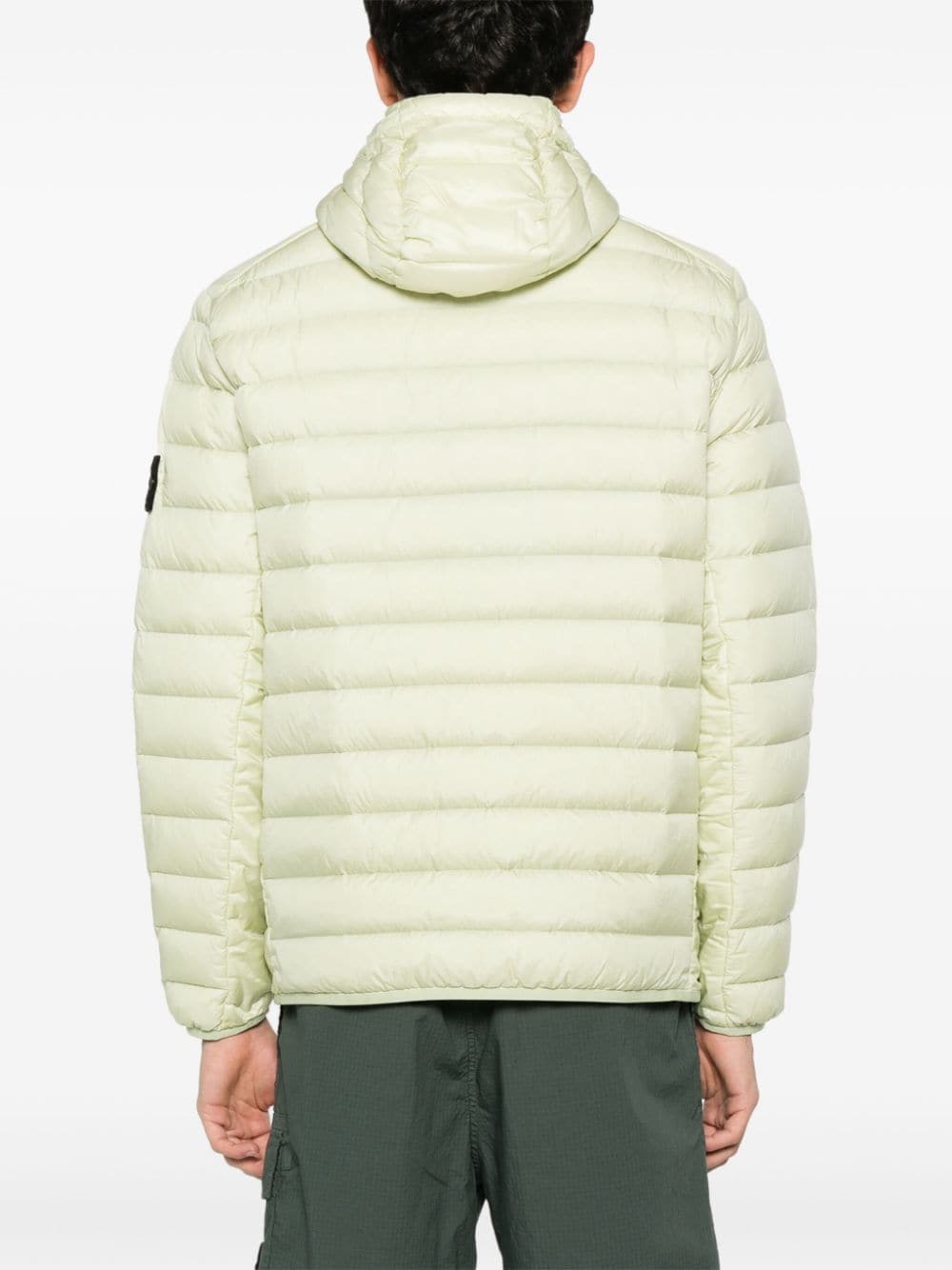 Shop Stone Island Compass-badge Puffer Jacket In Green