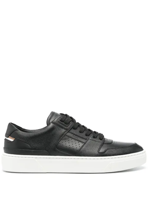 BOSS contrasting-sole leather sneakers