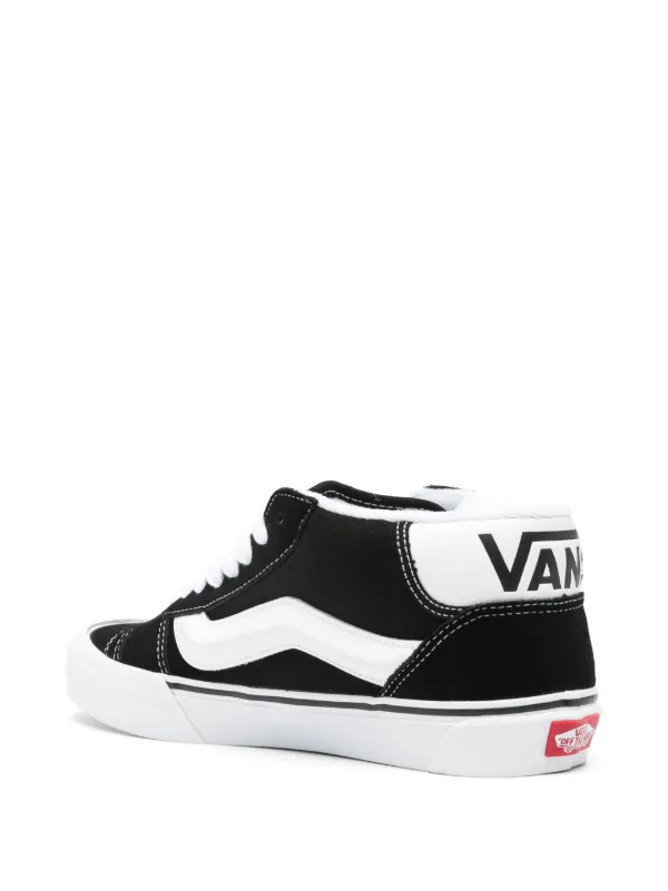 High Top Vans Mid Low Vans Sk8-Mid Black Rose With Thorns Shoes