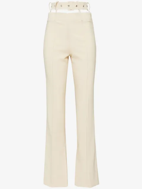 Rokh belted flared trousers
