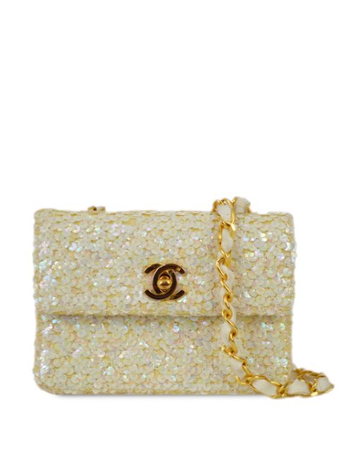 CHANEL Pre-Owned 1990 CC turn-lock sequinned shoulder bag WOMEN