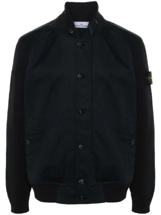 Stone Island Compass badge Bomber Jacket Blue FARFETCH JO