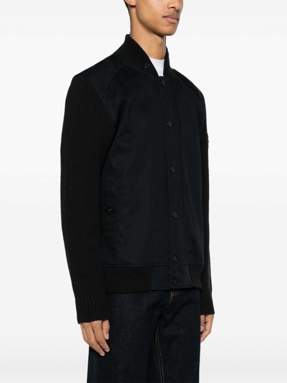 Shop Stone Island Compass-badge Bomber Jacket In Blue