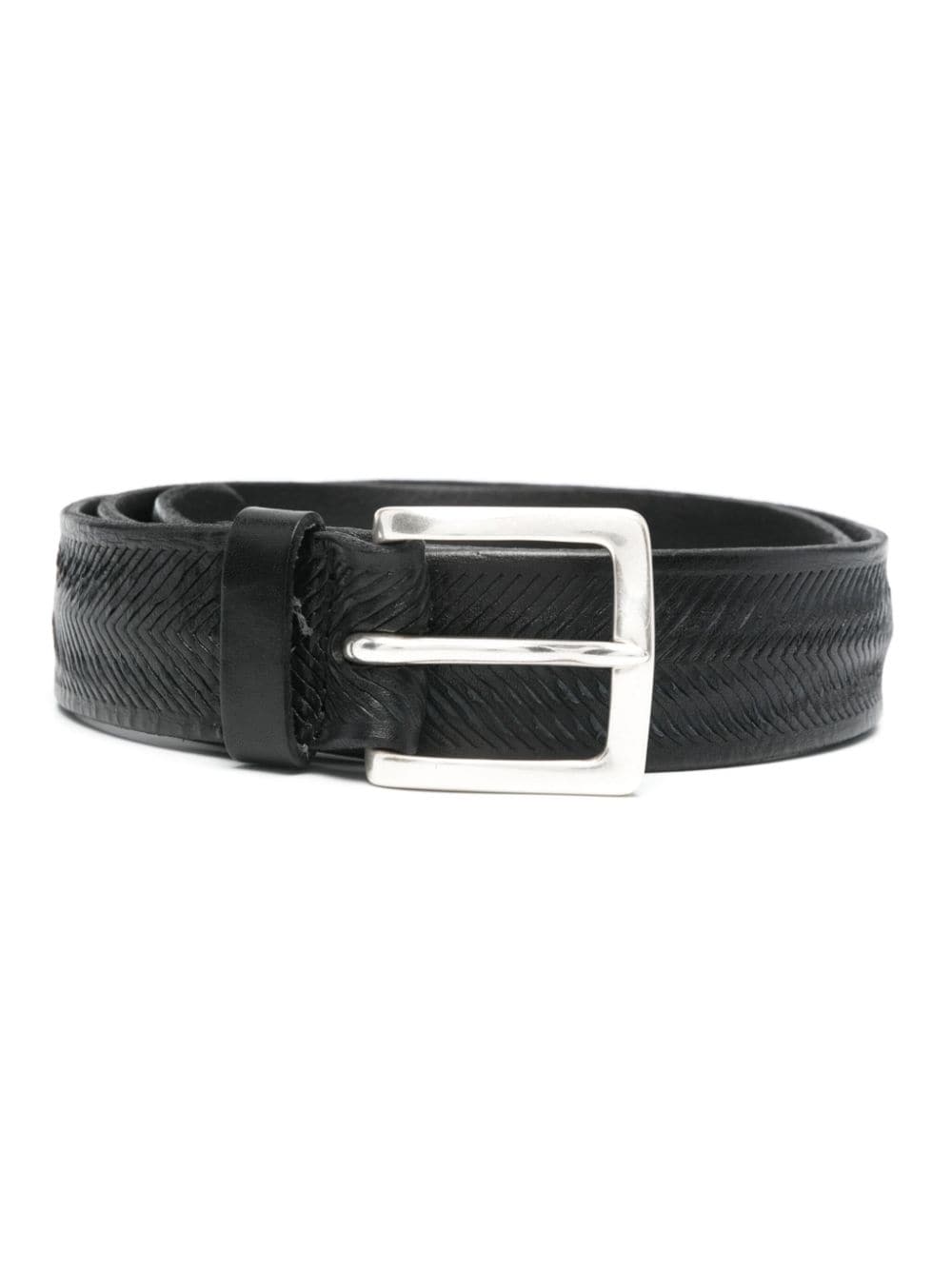 Shop Orciani Masculine Leather Belt In Black