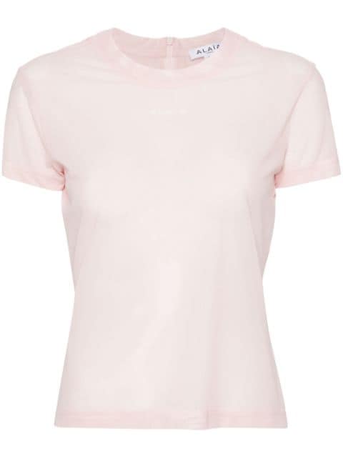 Alaïa logo-embossed mesh T-shirt