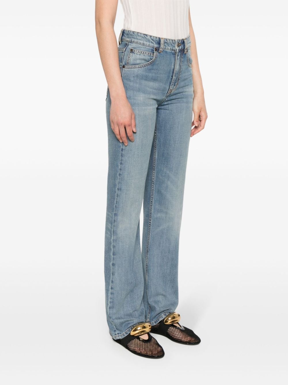 Victoria Beckham Julia high waist slim-fit jeans Blauw