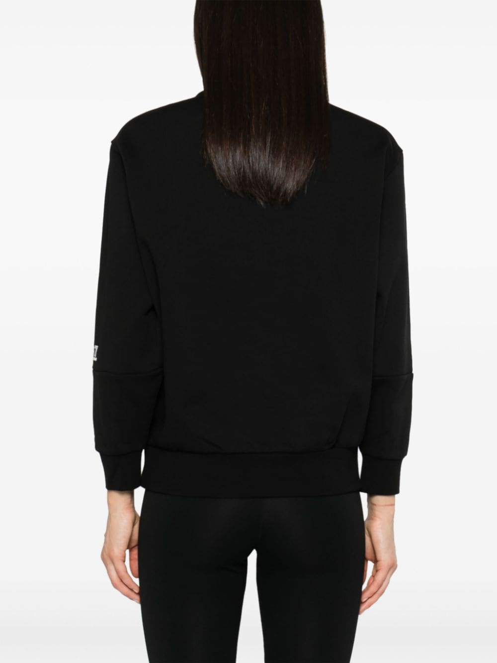 Shop Ea7 Logo-print Cotton Sweatshirt In Black