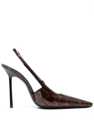 Saint Laurent Blake 110mm patent leather Pumps Brown FARFETCH