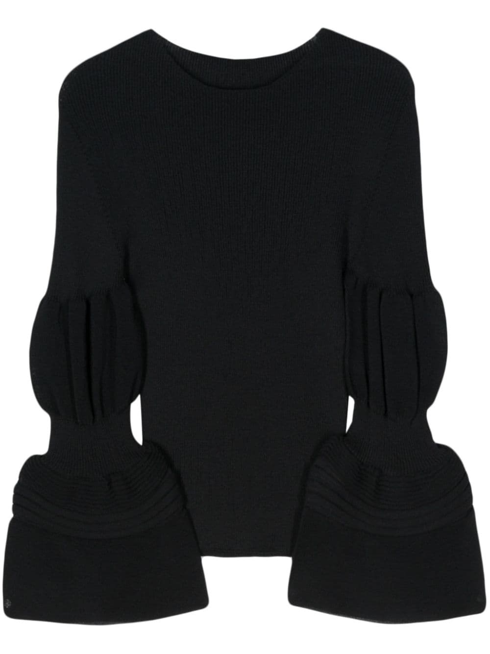 Issey Miyake Fine-ribbed Top In 黑色