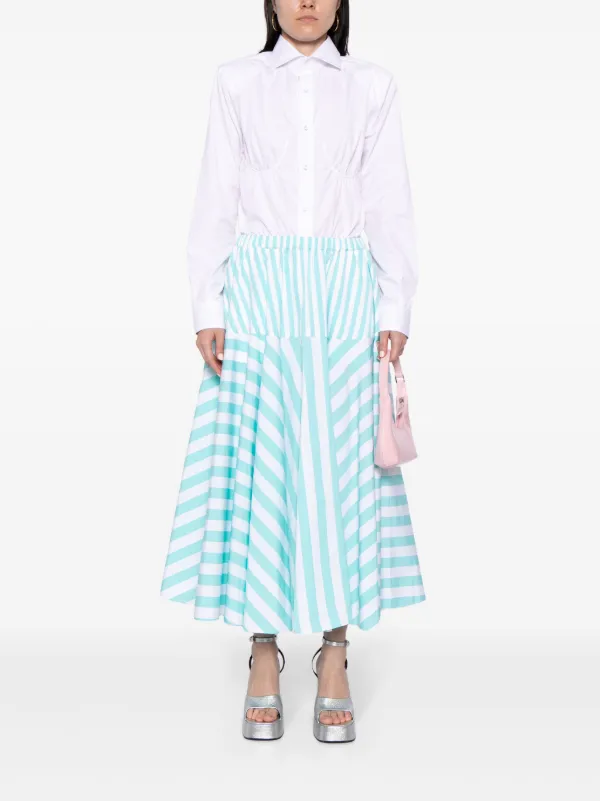 Patou ストライプ マキシスカート | グリーン | FARFETCH JP