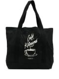 CAFÉ KITSUNÉ graphic-print canvas tote bag - Black