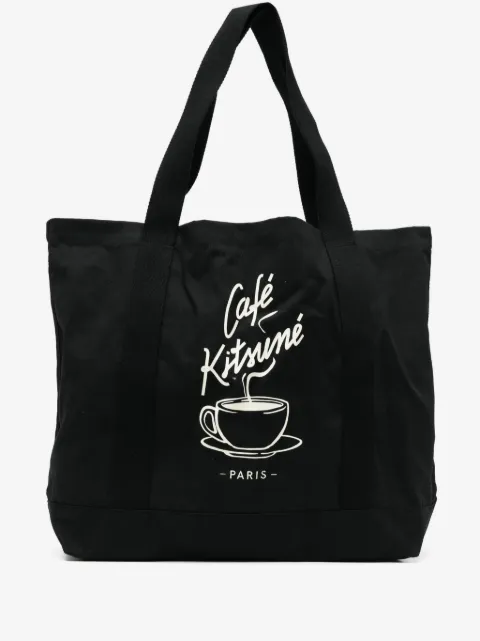 CAFÉ KITSUNÉ graphic-print canvas tote bag
