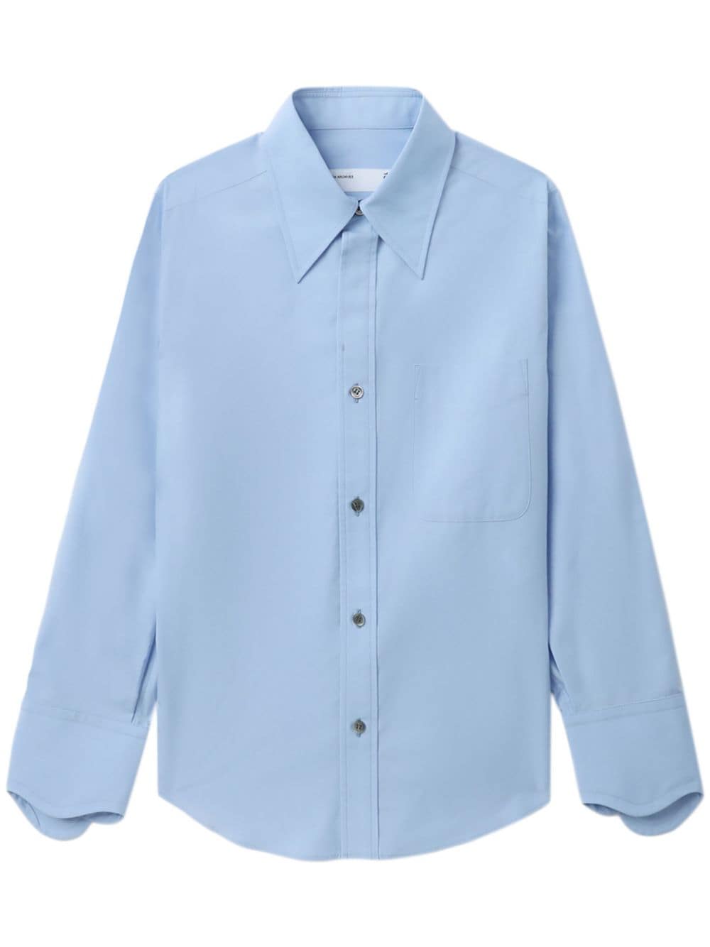 Toga Pointed-collar Cotton Shirt In Blue