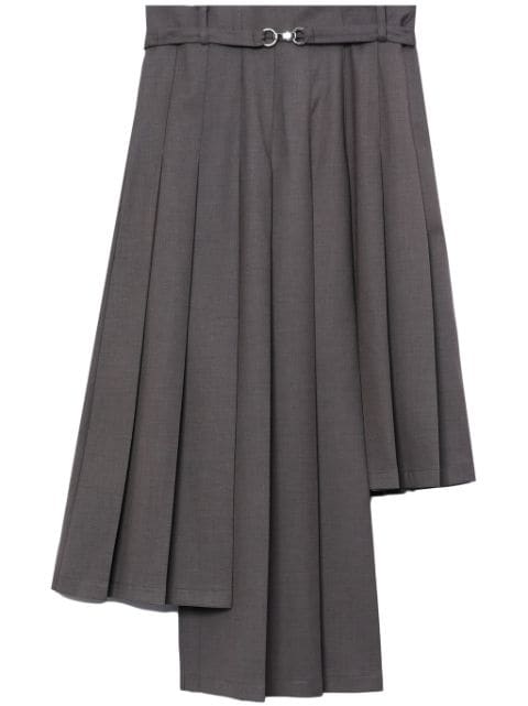 Rokh asymmetric pleated midi skirt