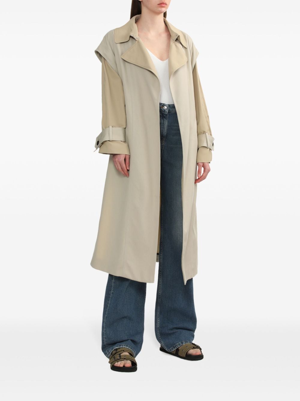 IRO Tweekleurige trenchcoat Beige